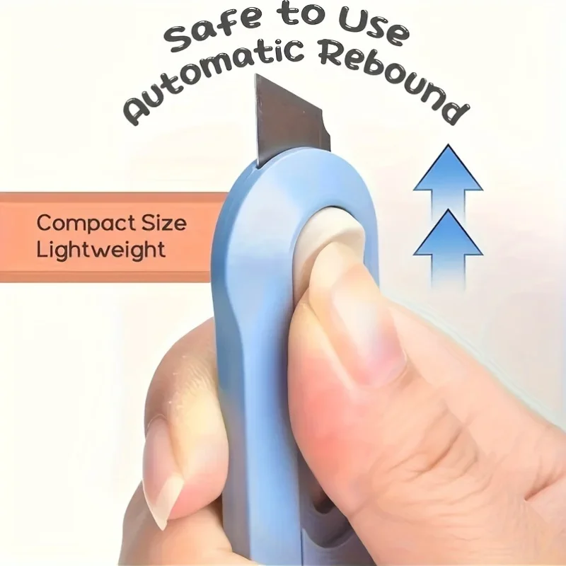 1pc Mini Telescopic Box Knife Art Knife Portable Express Bag Opener Paper Cuttings with Compact Blade Scraper Home Office Use