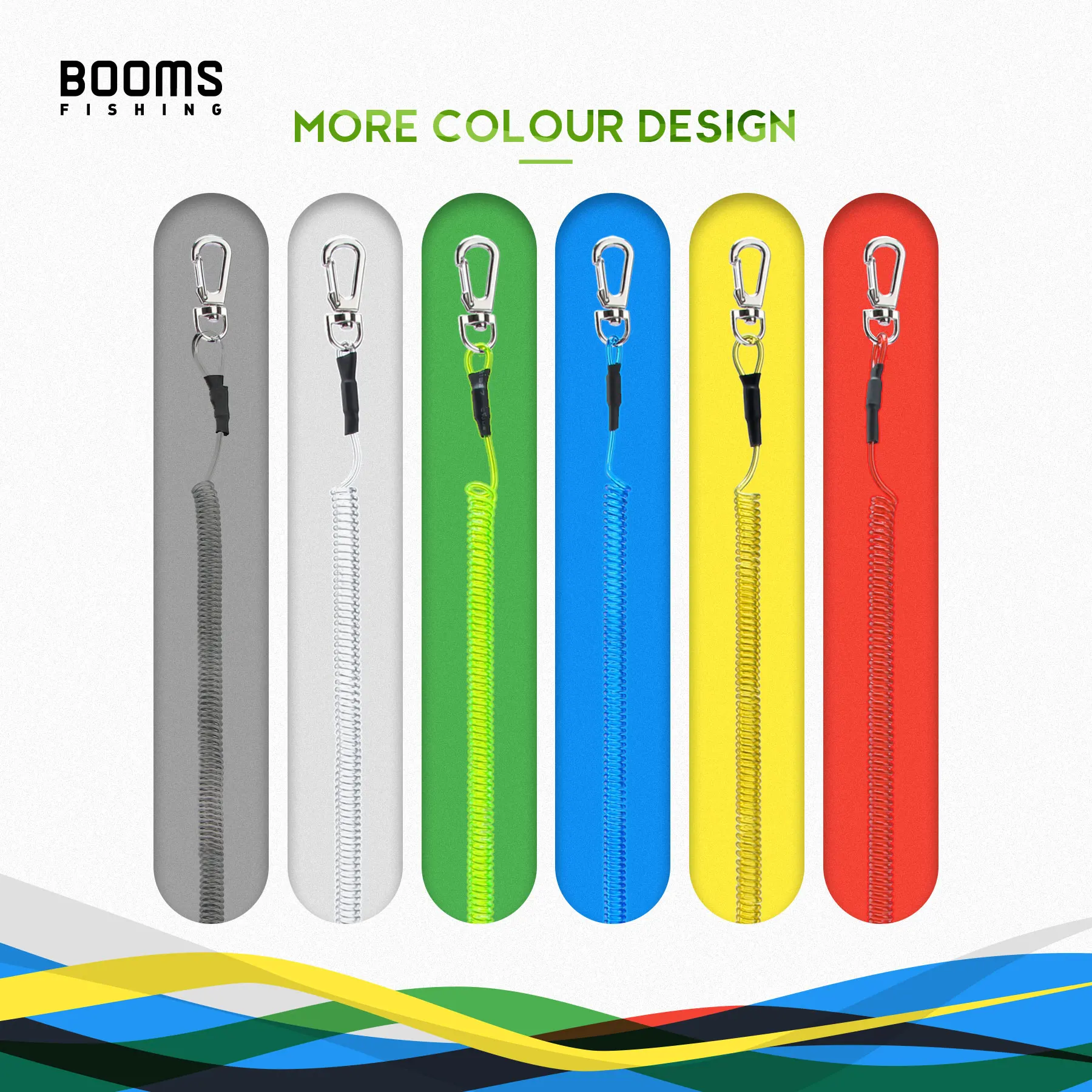 Description Picture 4 of itemBooms Fishing T4 Coiled Lanyard or Safety Rope Wire Steel Camping Secure Pliers Lip Grips 1.5m Max Stretch Fishing Tools