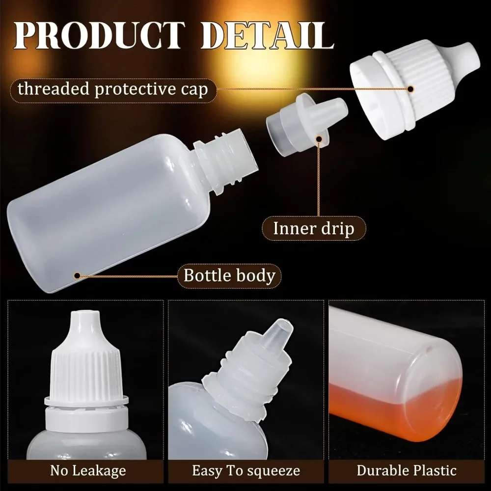 Refillable Liquid Container Refillable Bottle Refillable Empty Bottle Refillable Cosmetic Bottle Refillable Bottle Set Dropper Bottle 200pcs 3/5/10/15/20ml Empty Small Liquid Plastic Container Portable Squeezable Eye Liquid Dropper with Caps and Plug