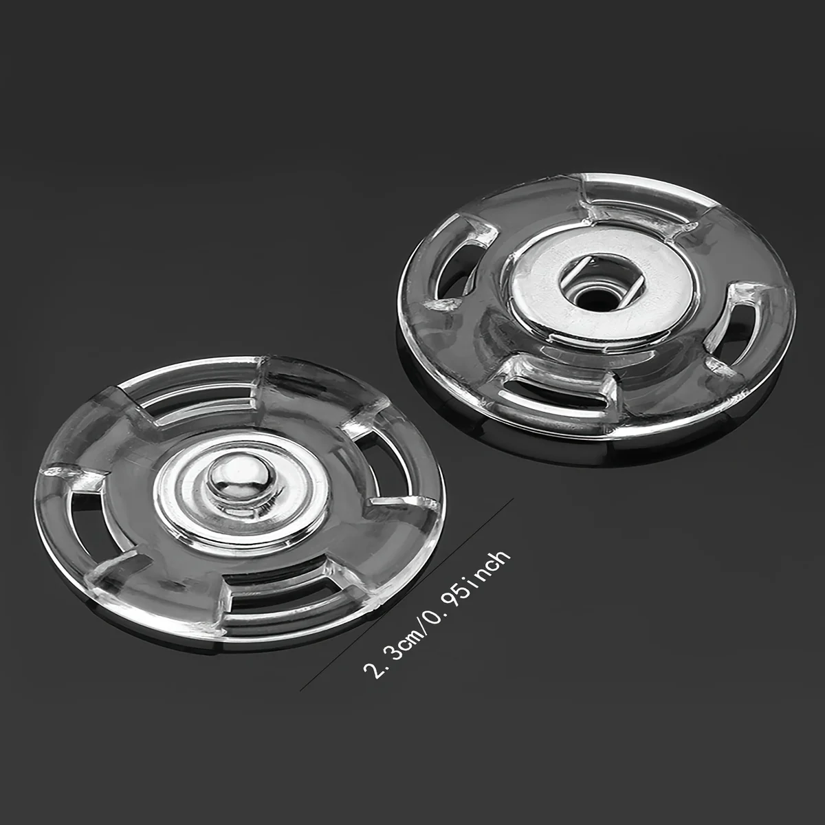 5/10piars Transparent Fastener-23mm DIY Invisible Snap Fastener Round Snap Button Acrylic Press Stud Sewing Accessories