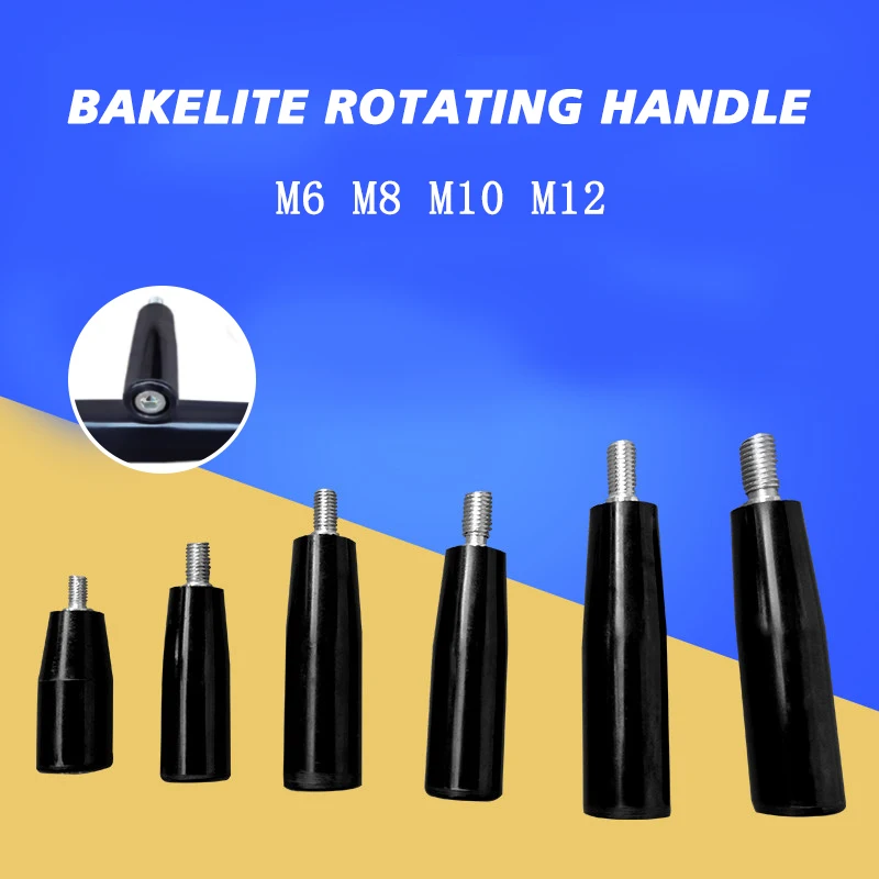 1/2/3/5pcs M6/M8/M10/M12 회전 핸드 휠 나사 핸들 블랙 베이클라이트 그립 손잡이 밀링 머신 공구 선반 연삭기