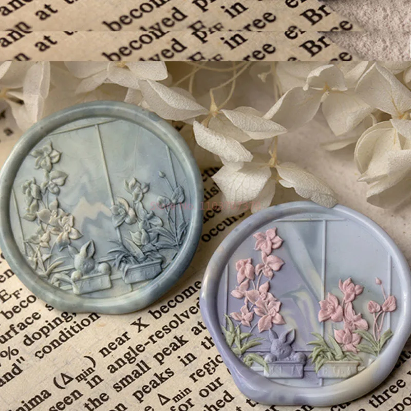 New Wax Seal Stamp Copper Head 3D Cute Rabbit Laser Embossed Seal Brass Head Scrapbook Envelope Wedding Invitation Wax Sealing