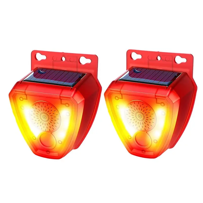 A84X-2Pcs 야간 태양광 야외 모션 센서 알람, 야간 동물 퇴치기, 130Db ..