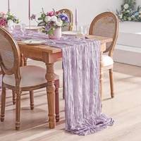 Semi-Sheer Gauze Table Runner Sage Cheesecloth Table Setting Dining Vintage Wedding Party Christmas Banquets Arches Cake Decor 3