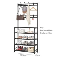 Shoe Rack Simple Floor Shoe and Hat Rack Load-bearing Living Room Organizer Clothes Hat Coats Shoes Combination Storage Shelf 6