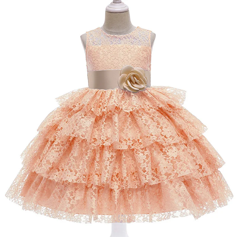 

Children First Communion Girl Evening Party Dress Kids Wedding Flower Puff Princess Dresses Easter Costume For Girls 4 8 12 Year