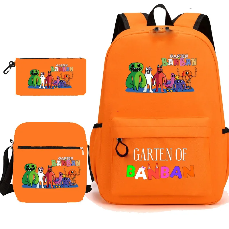 Jogos garten de banban mochilas grande capacidade faculdade adolescentes  sacos de escola 3 pcs/sets lona bookbag primária das mulheres dos homens