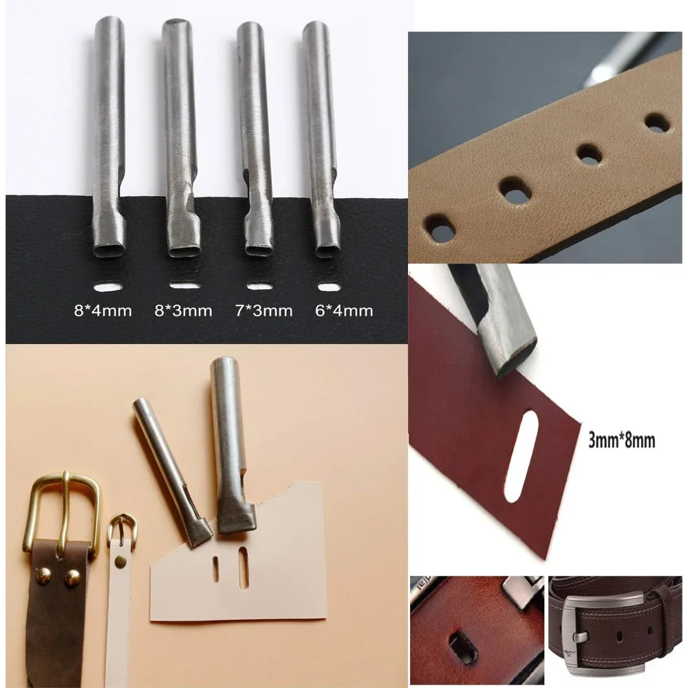 Leather Crafting Kit with Tools, Stamping, Waxed Thread Groover, Awl, and Stitching Supplies for Professional Leatherworking