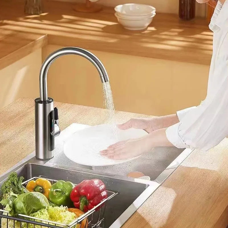 3000W 220V Electric Kitchen Water Heater Tap Instant Hot stainless steel Water Faucet Heater Cold Heating Faucet Water Heater 2