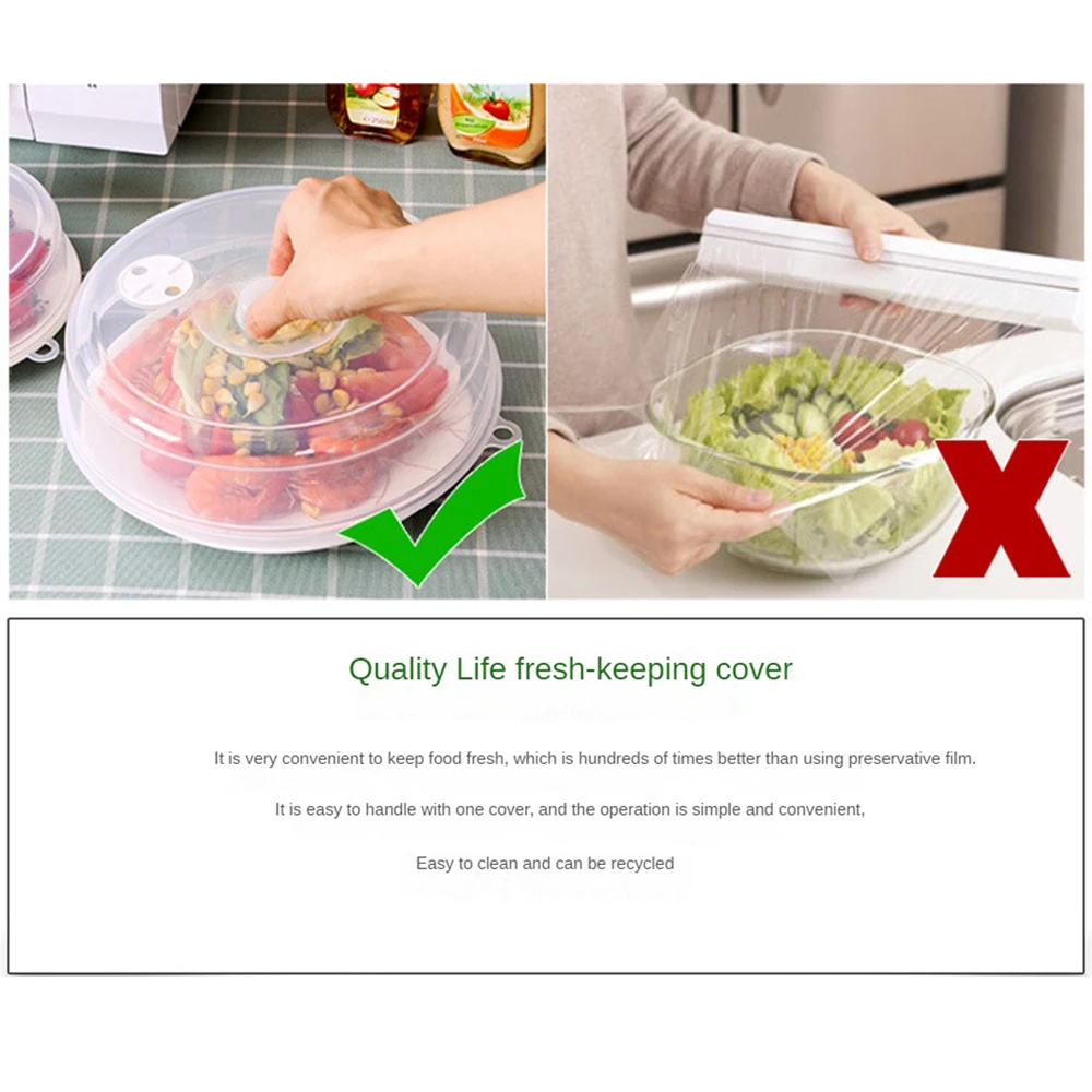 Microwave Splatter Cover Microwave Food Cover Heat-resistant Anti-Sputtering Fresh-keeping Lid