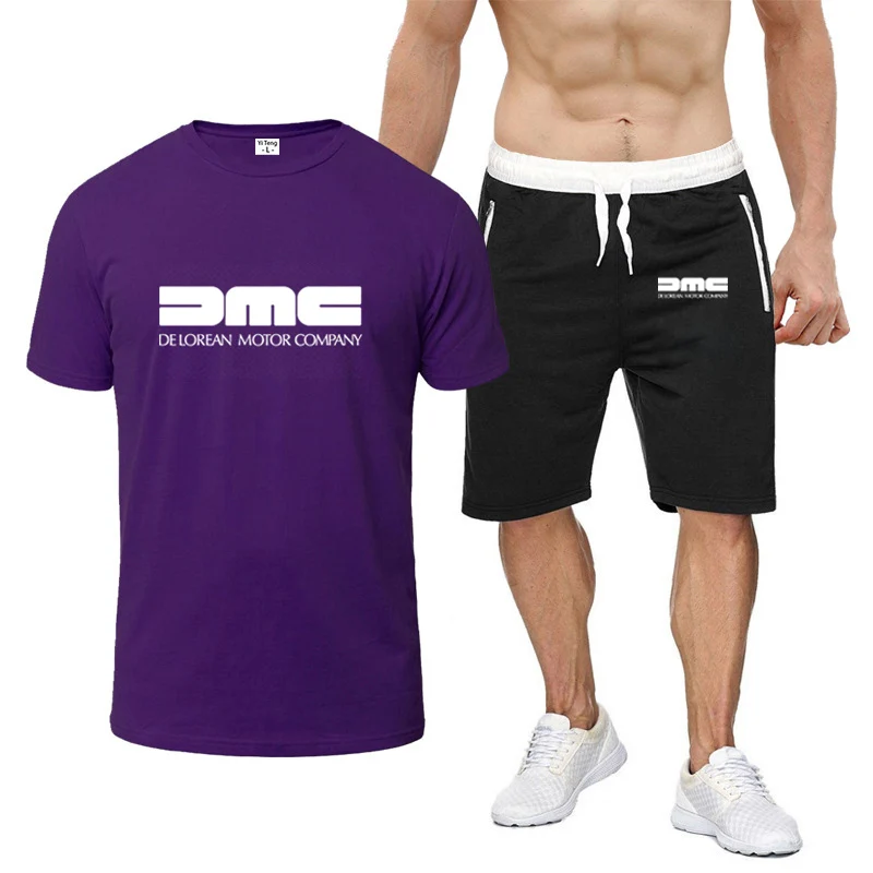 2023 New men's clothing Delelen Automobile Company printed high-quality eight-color sportswear T-shirt with short sleeves and le