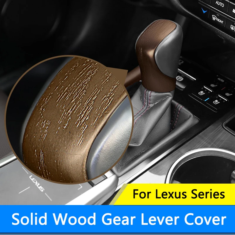 

QHCP Car Gear Shift Knob Cover Wood Grain Gear Knob Head Decorative Wood Trims Fit For Lexus RX 16-22 NX 15-21 ES 13-17 IS 13-18