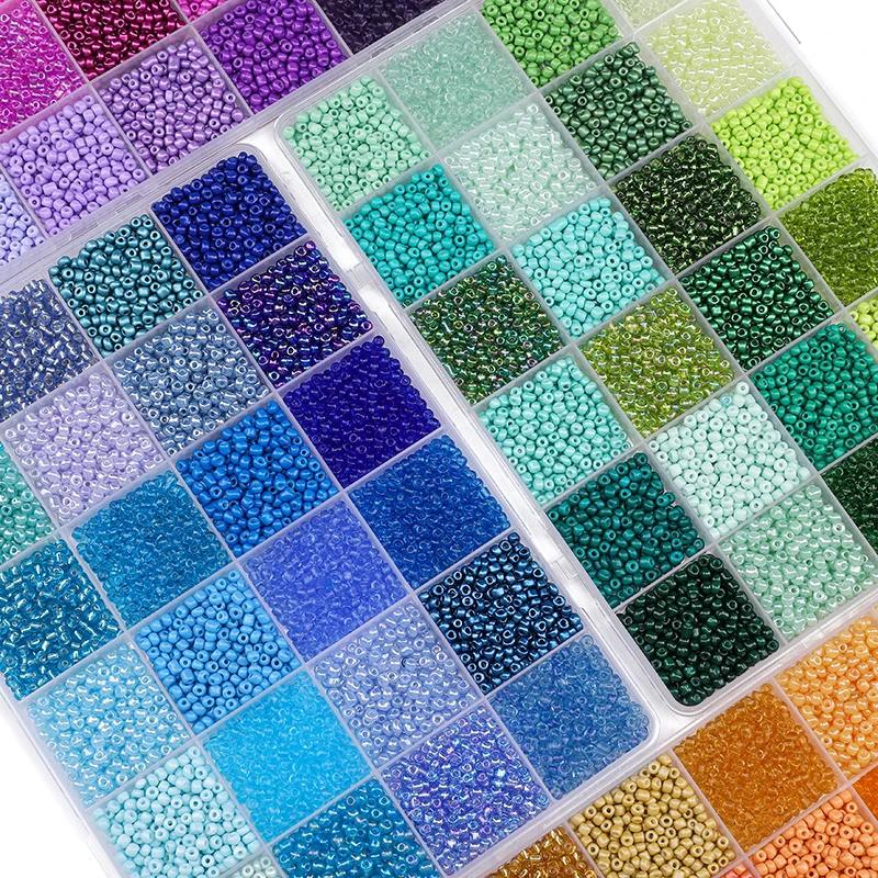 About 5200Pcs24 Grid Rice Bead Box Handmade DIY Jewelry