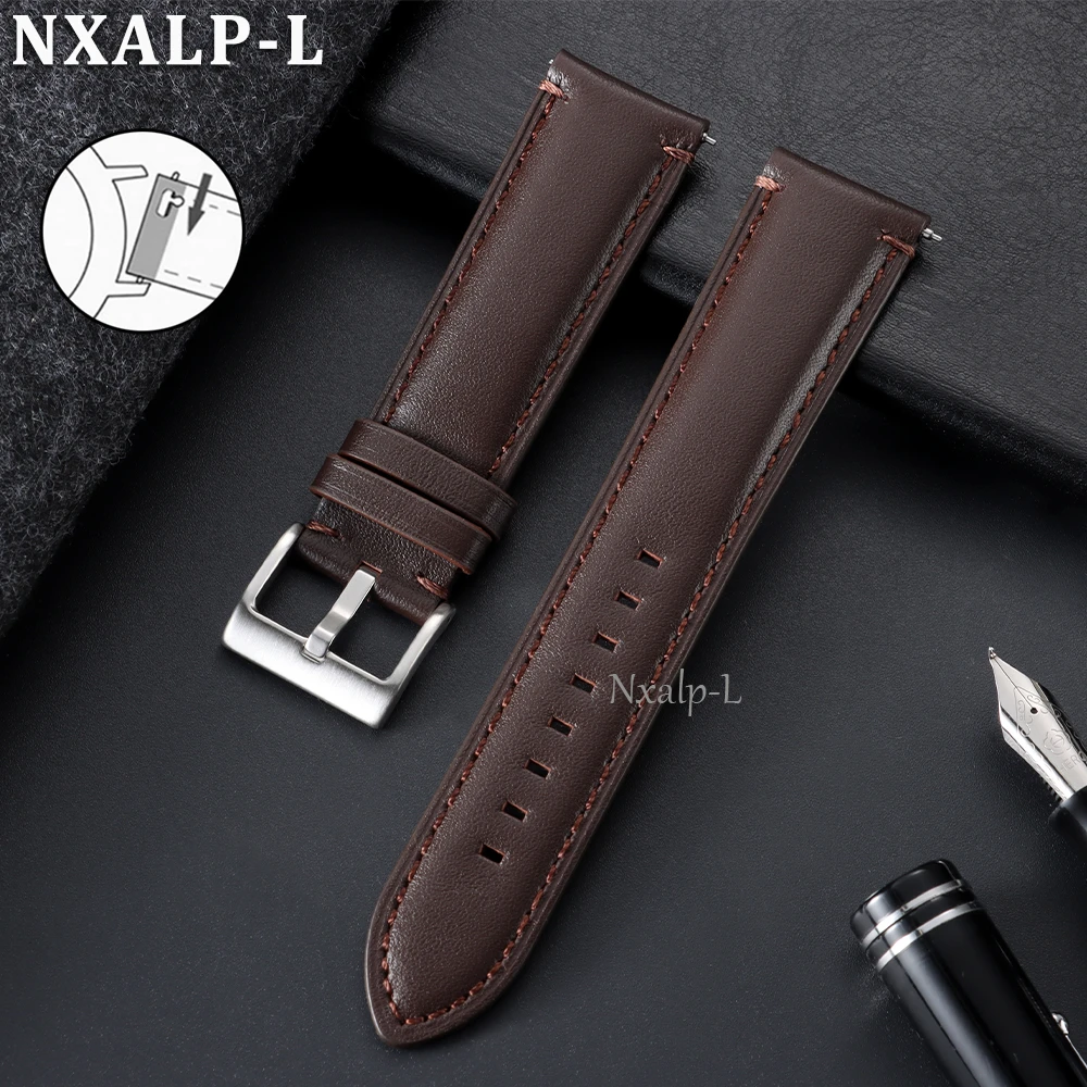 Vintage Cowhide Leather Quick Release Watch Strap - Business Style Bracelet