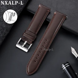 Vintage Cowhide Leather Quick Release Watch Strap - Business Style Bracelet - 22mm (Dark Brown)