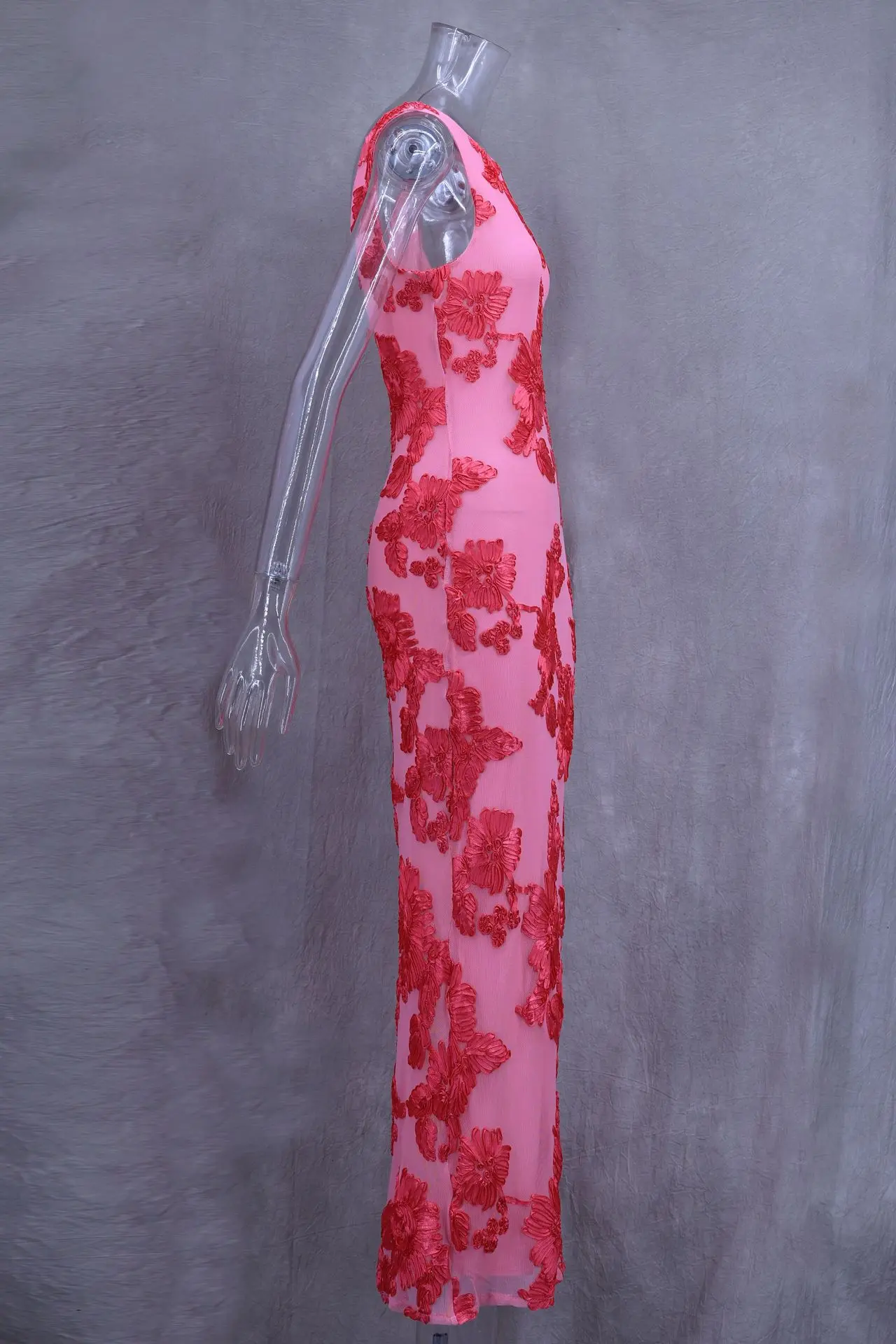 Autumn Printed Female Long Dress Patchwork Sleeveless Slim Elegant Party Dress Contrast Beach Clothes Women's Dress