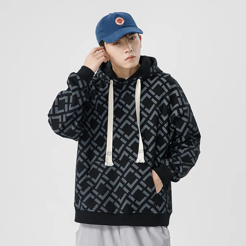 

Autumn and winter 2023 new fashion brand Hoodie Men's Hong Kong wind hooded casual sports jacket