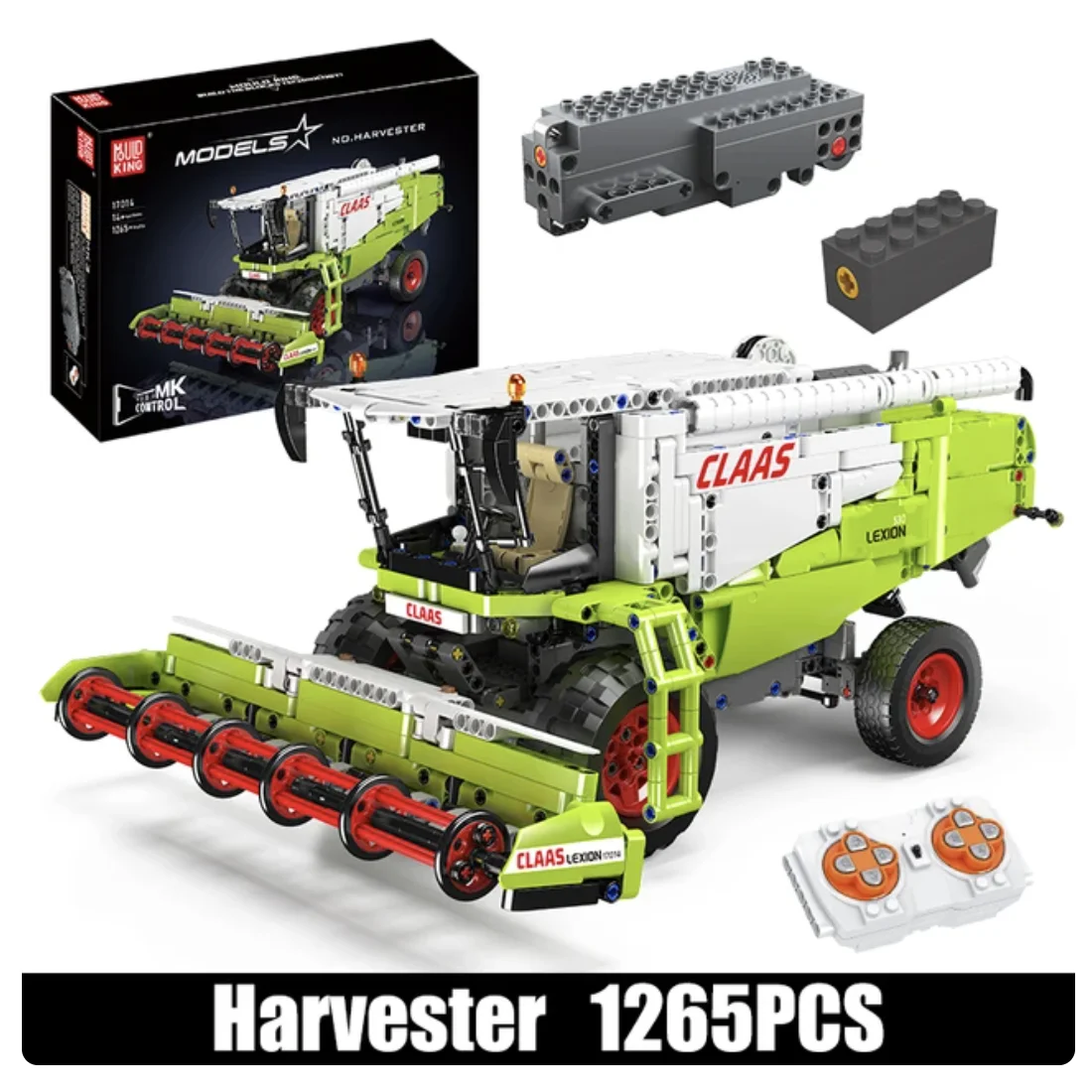 

MOULD KING 17014 Technical Series Combine Harvester Model Remote Control Building Blocks Farm Vehicle Toys for Boys