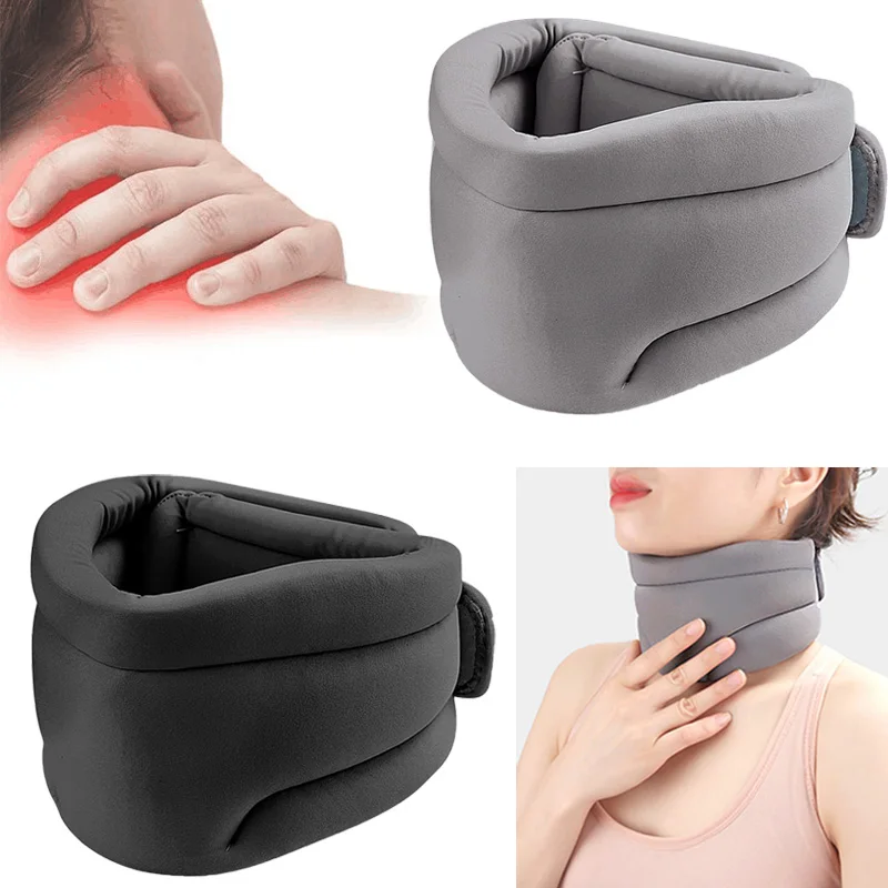 Cervical Collar Neck Support Brace Breathable Cotton Cover for Cervical Pain Relief Airplane Travel Nap Home Office Use