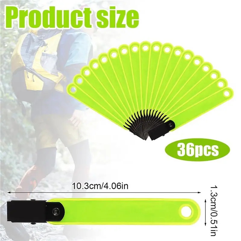 CMHI-36Pcs Segnalatori riflettenti bifacciali per tracciati su alberi, nastro per marcatura tracciati, chiodi di segnalazione con clip - immagine 6