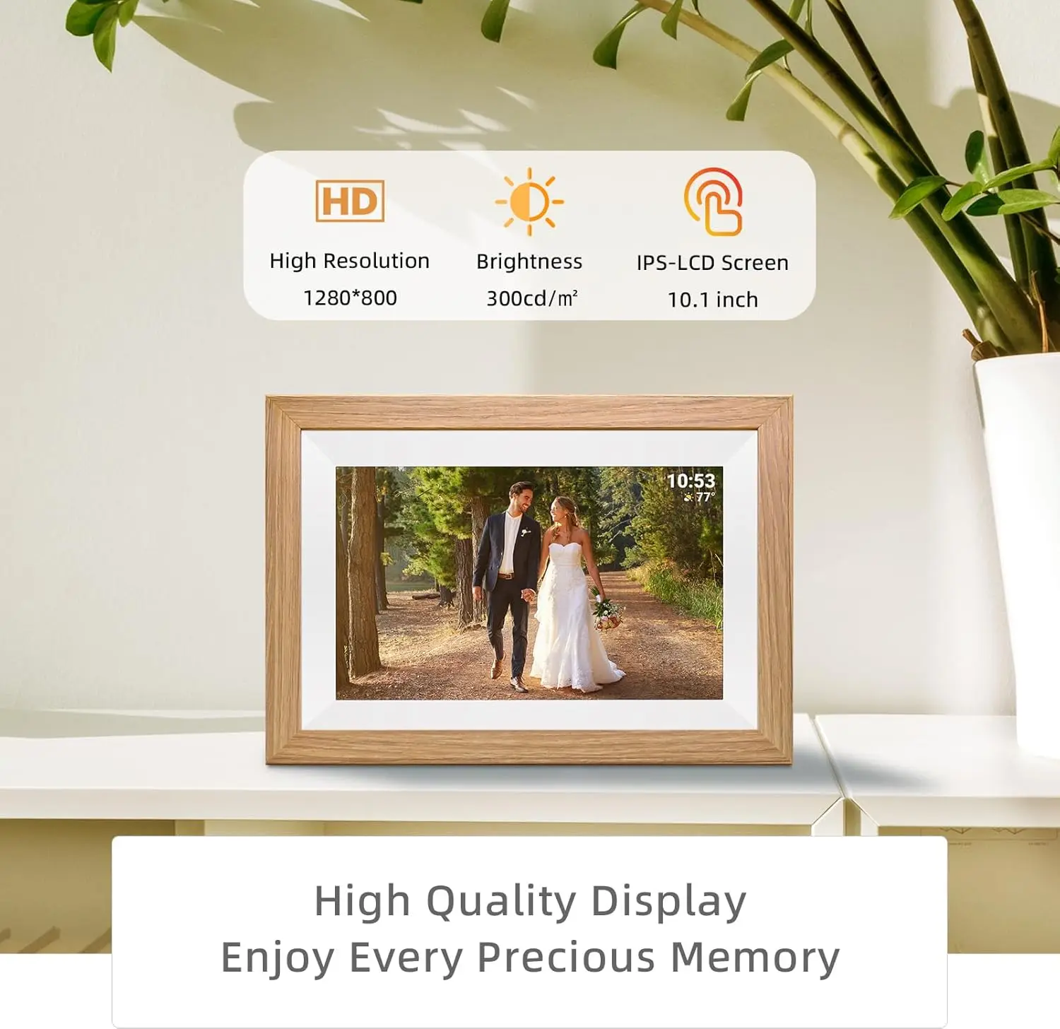 Description Picture 2 of item10.1 inch wifi cloud digital photo frame ios Android APP remote digital photo frame wooden digital frame