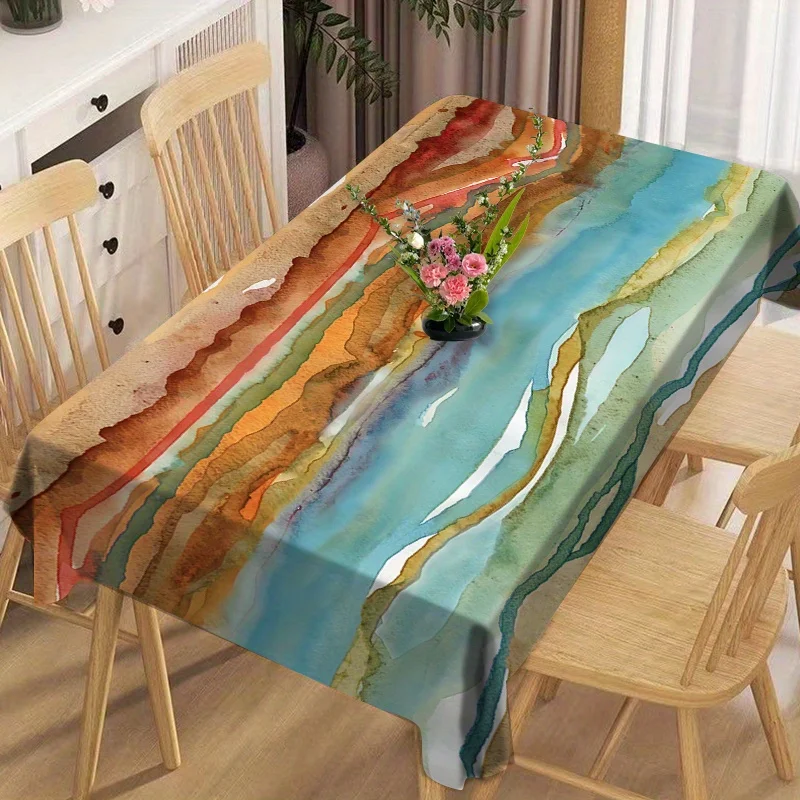 Nappe décorative avec imprimé texturé, couverture de table élégante pour salle à manger, fête, table basse, bureau et décoration intérieure 1 Nappe décorative avec imprimé texturé, couverture de table élégante pour salle à manger, fête, table basse, bureau et décoration intérieure 1
