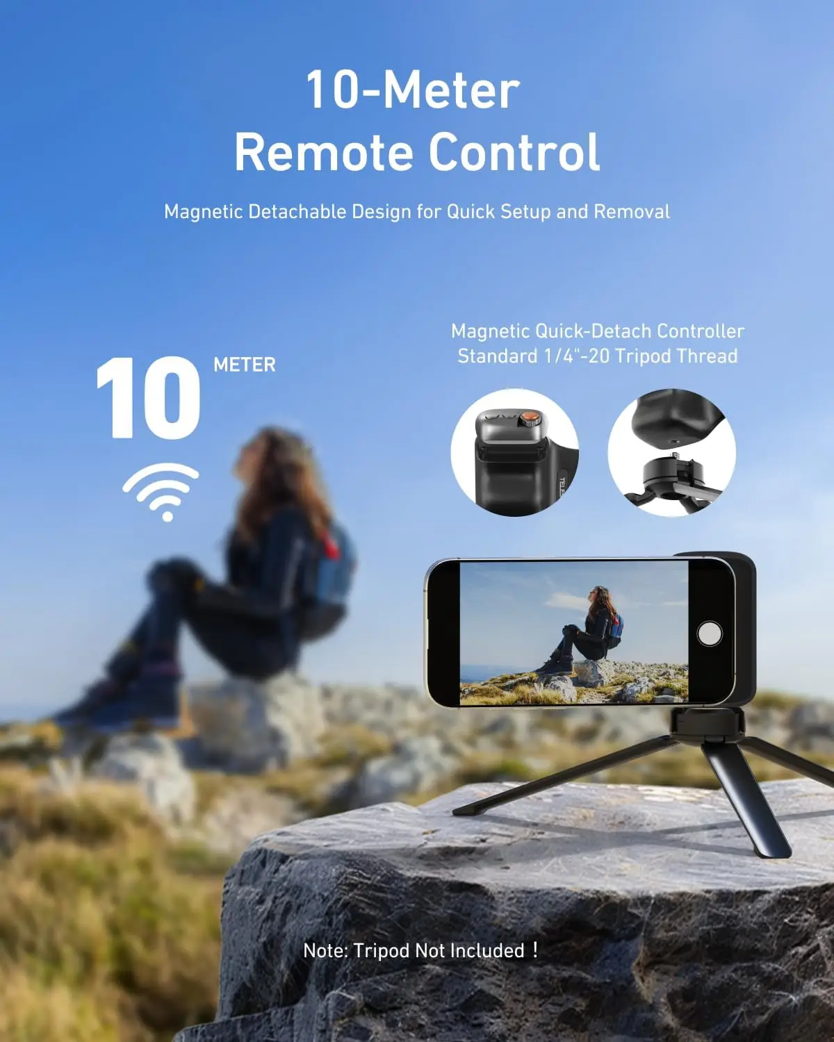 TELESIN Fun Shot Smartphone Handle Grip, Magnetic