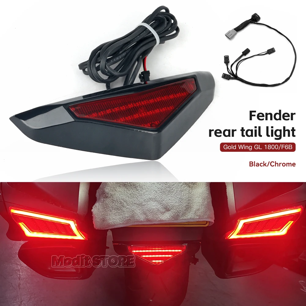 

For Honda Goldwing Gold Wing GL 1800 GL1800 F6B 2018-2024 Motorcycle Rear Lower Fender Trim Tail Light Brake Running LED Light