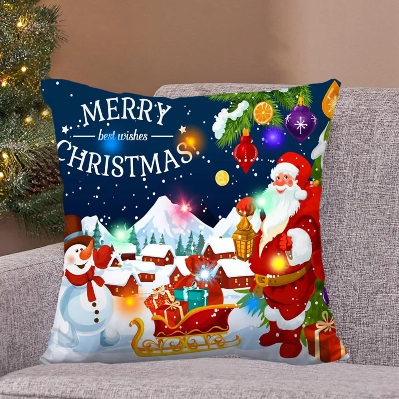 HOT Decorative Pillows Led Lighted Christmas Pillows LED Light