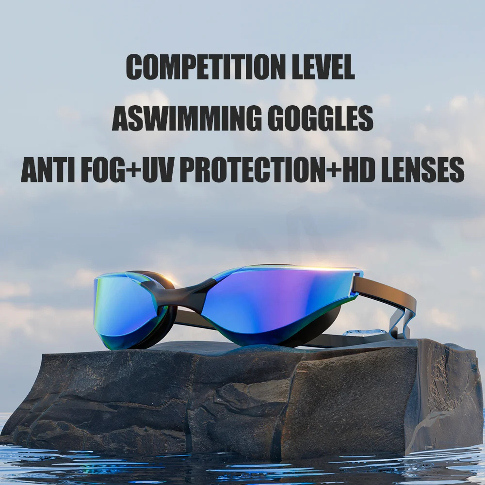 JSJM New Style Adjustable Professional Swimming Goggles Adults Swim Glasses Men Women Professional HD Anti-fog Silicone Goggles 5