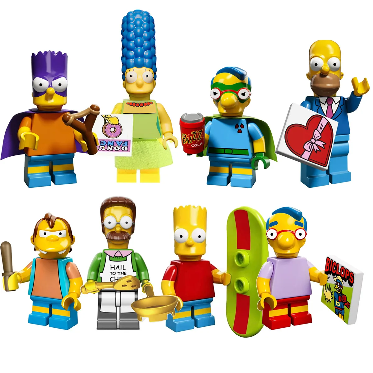 The Simpsons Family Mini Figure Collection - Assemble Action Bros Set