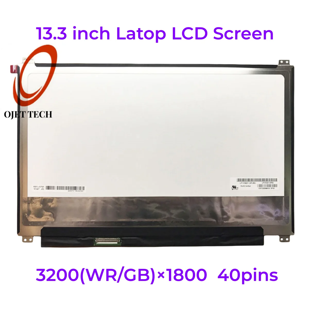 Matriz do Painel Lcd para o Portátil Painel da Substituição para Asus Ux330u Ux310u Lp133qd1-spb3 Spb2 Spa4 13.3 40pin 3200×1800 Nenhum Toque