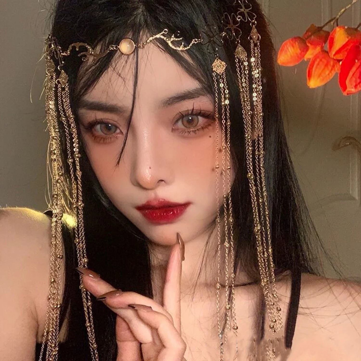 

1PC Vintage Hair Jewelry Chinese Style Hairband Tassel Forhead Decoration Headpiece Chinese Hairpin Hair Accessories For Women
