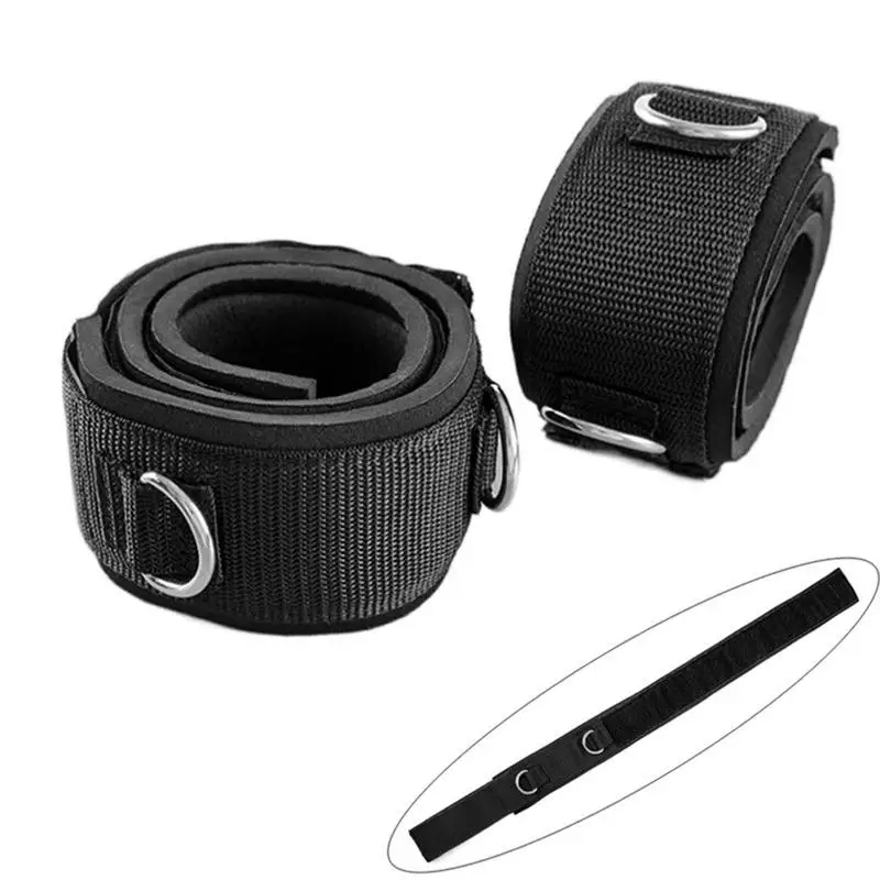 Fitness thigh straps adjustable D-Ring ankle straps for gym cable machine neoprene padded leg cuffs strength training equipments