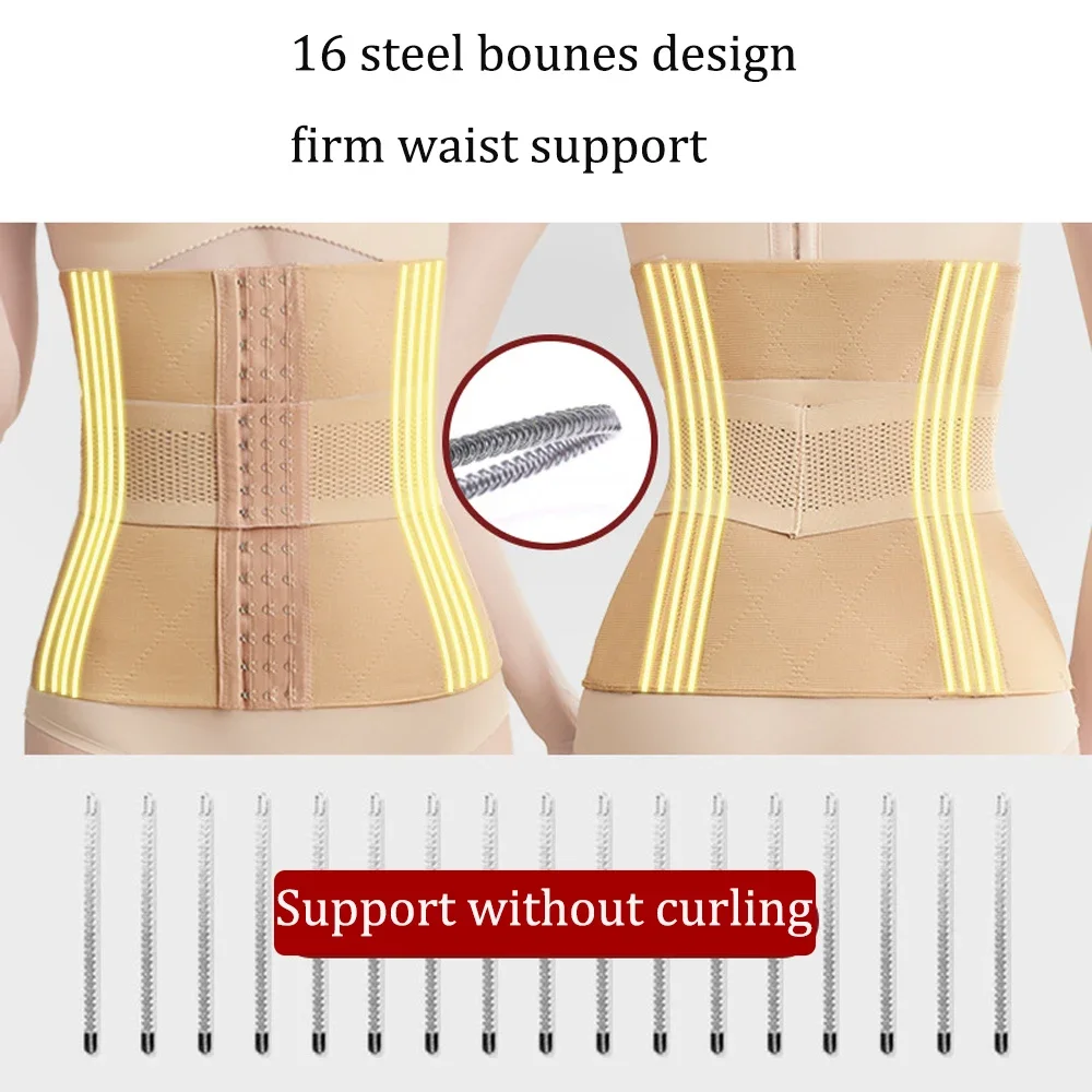 Women Waist Trainer Belt Body Shaper Tummy Trimmer Corset Femme Postpartum Recovery Waist Cincher Reinforcing Band Slimming Belt