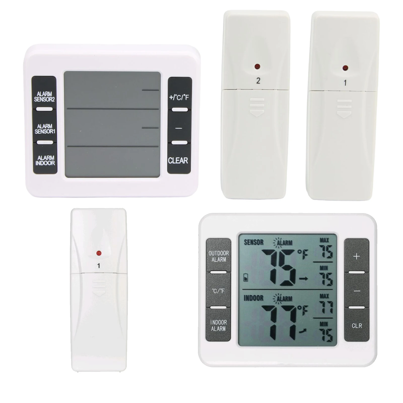 

Thermometer Hygrometer Electronic Temperature Humidity Tester Meter Clock Alarm Indoor Outdoor Probe High accuracy LCD Digital