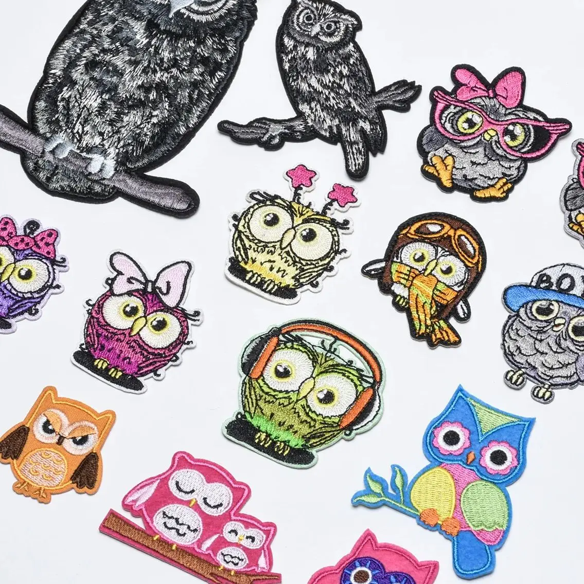 15Pcs Cartoon Cute Owl Series Iron On Patch Ricamata Per Su Vestiti Fai Da Te Cappello Jeans Sticker Sew On Patch Applique Badge