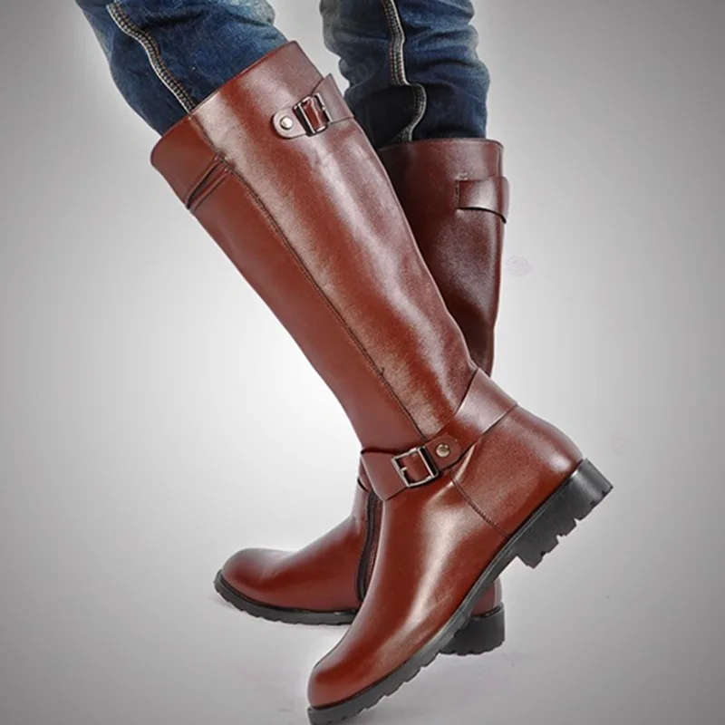 Grandes Bottes D'équitation Homme En Cuir Marron - Fabriquées Aux US - Neuves Avec Emballage