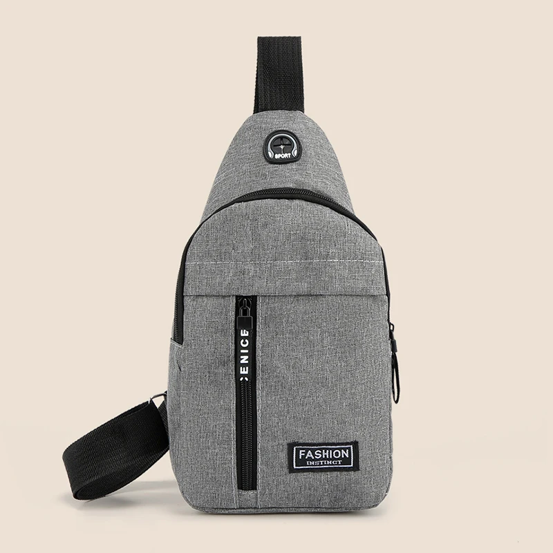 1 men's chest bag crossbody bag with adjustable shoulder straps, zipper closure, and multiple pockets - soft shell casual bag su