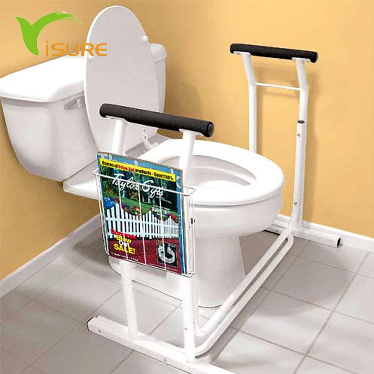 Description Picture 5 of itemEasy Installation Toilet Safety Rail Adjustable Grab Bar With A Magazines Books Phone Storage Basket For Elderly Disabled