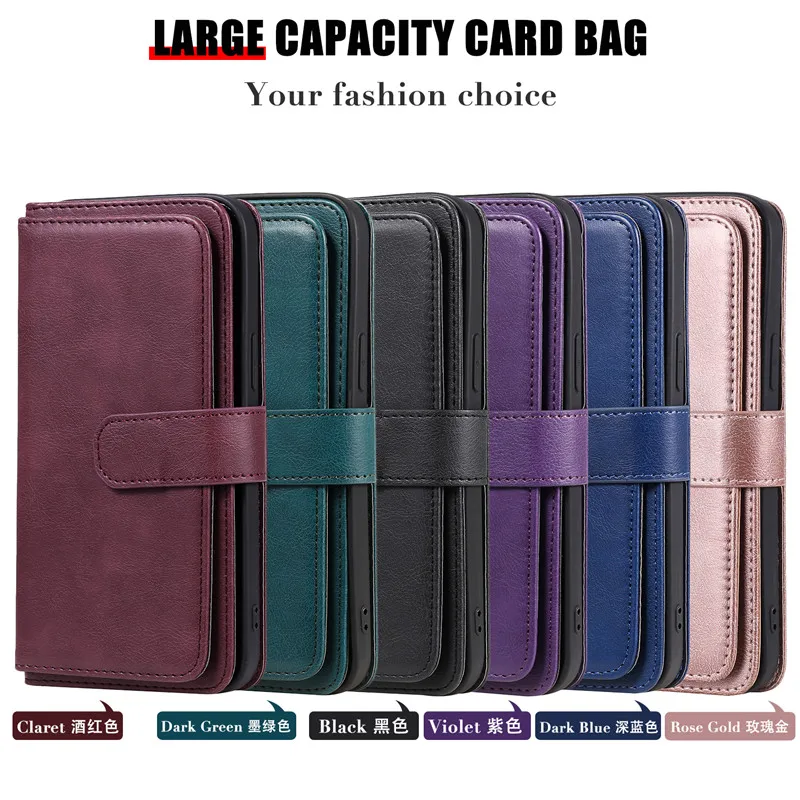 Luxury Flip Leather Wallet Phone Case with Card Holder