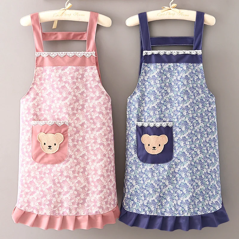 

Модный холщовый фартук для женской домашней кухни