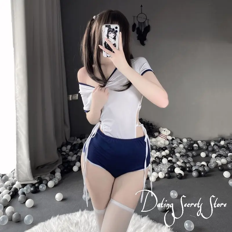 

Sexy Student Lingerie Uniform Lovely Role Play School Girl Costume Hollow Temptation Bodysuit Women Cute Cosplay Outfit New