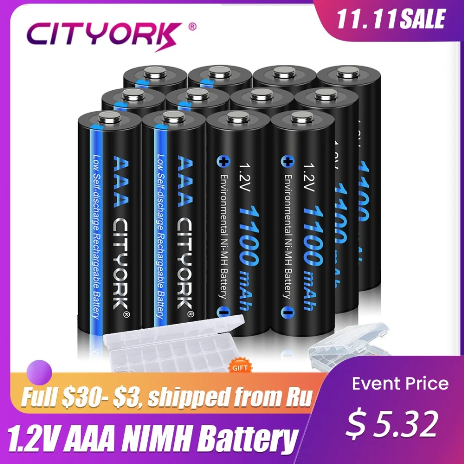 Batería AAA Recargable 1.2 V - 1100 mAh (Par)