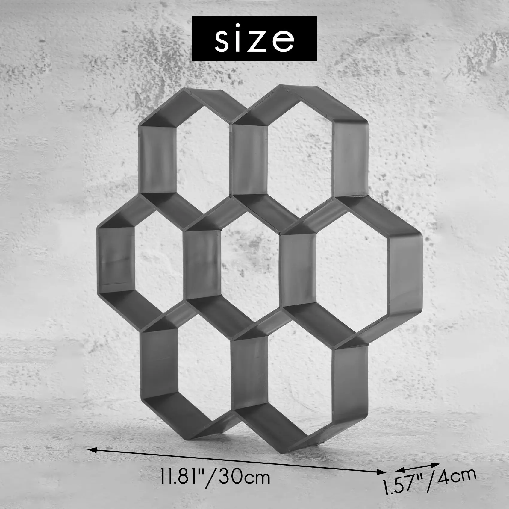 ABDR-DIY Патіо Прогулянка Степінговий камінь Форма для бетону Багаторазова форма для створення доріжок Форми для садового тротуарного каменю 30X30 см