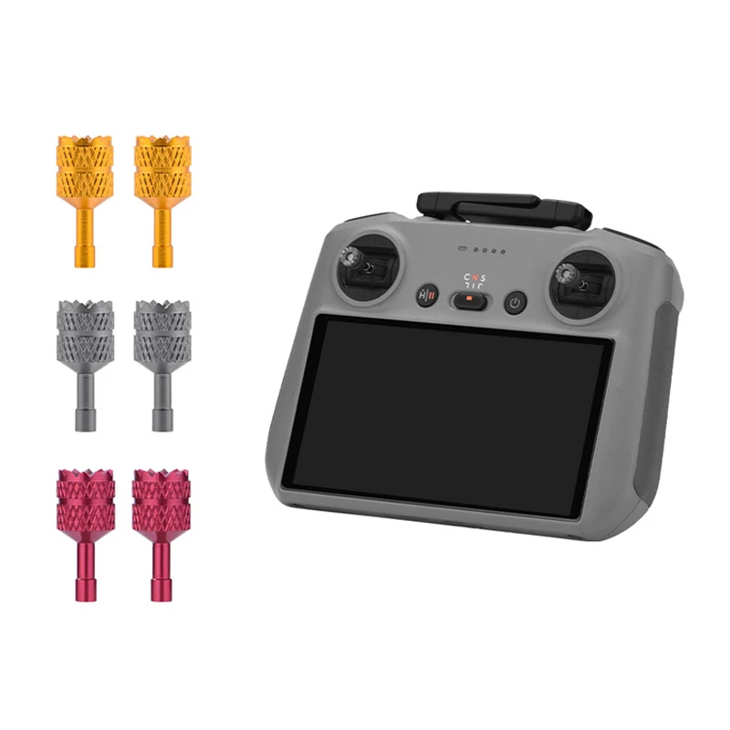Joystick de rechange pour télécommande DJI RC/RC2, compatible Avata 360, Mini 4 Pro, Air 3S, Mavic 4 Pro, avec sticks de commande noirs sur fond blanc.