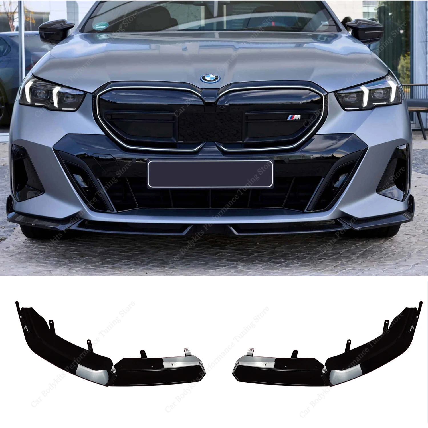 Фото Сплиттер-диффузор для переднего бампера Bmw G60 G61 M 5 Series 520d 530e 550e i5 M60 2023 2024 №1