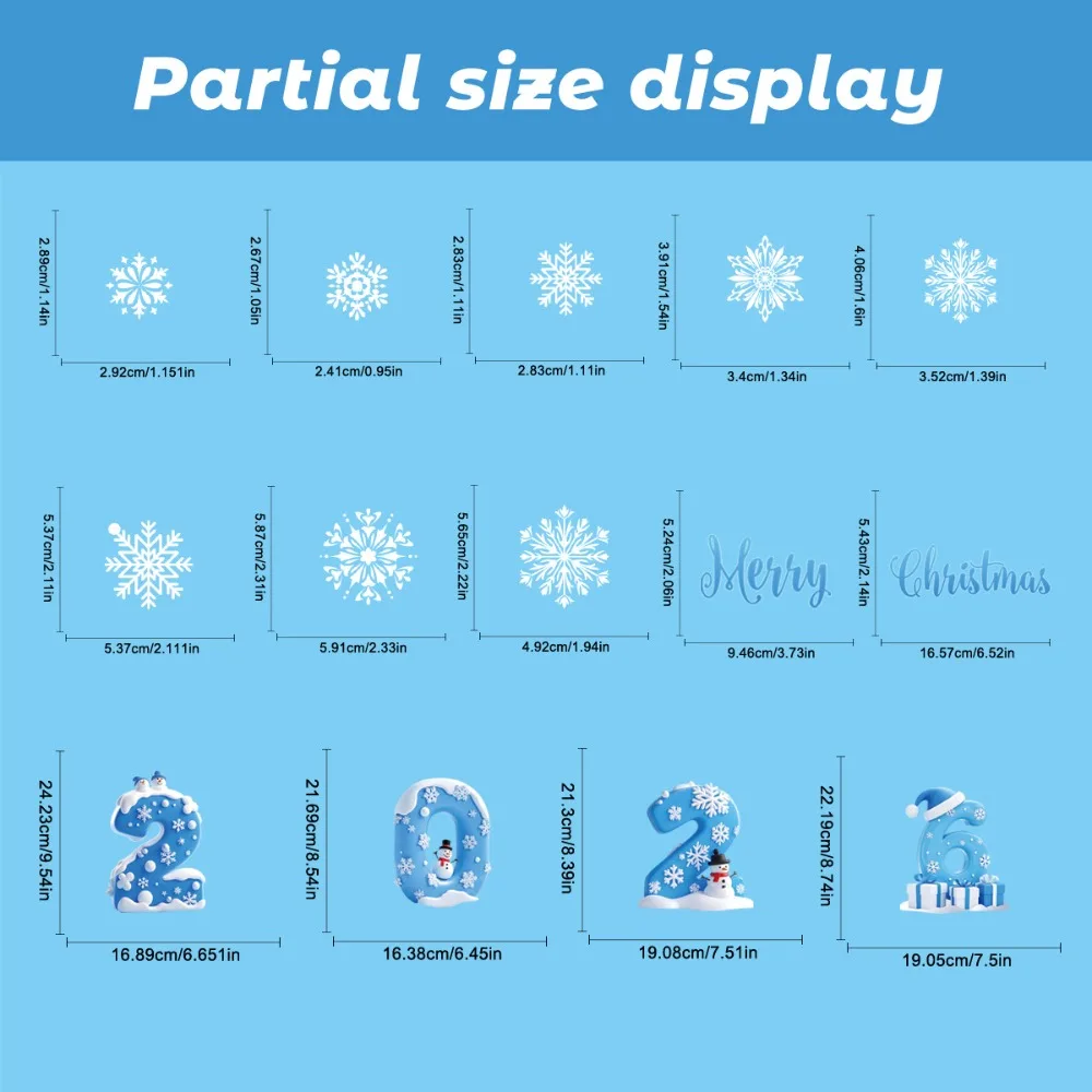 PVC Christmas Window Stickers Static Cling Merry Xmas Decals