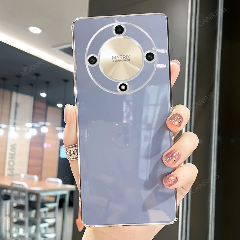 Luxury Plating Ring Holder Stand Case for Huawei Honor - Premium Silicone Cover