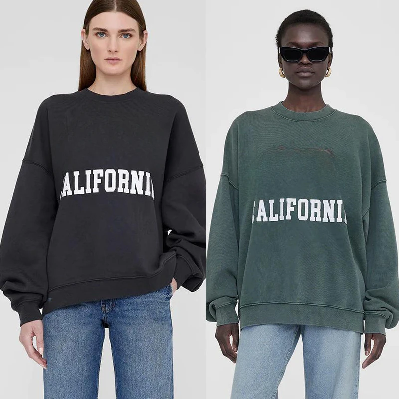 

AB Classic Letter Printed Hoodies with Distressed Washing and Snowflake Frying for Spring 2024